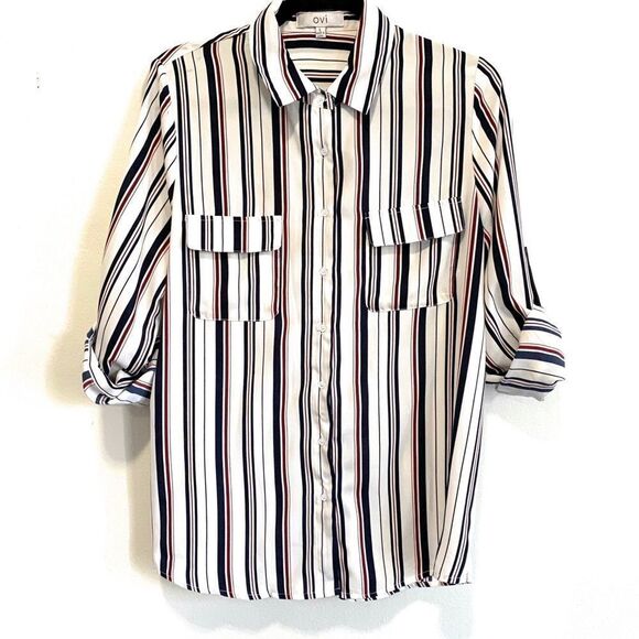 OVI Polyester Striped Blouse - Picture 6 of 9